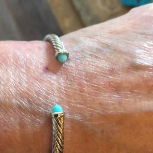 NEW silver with turquoise bangle bracelet!